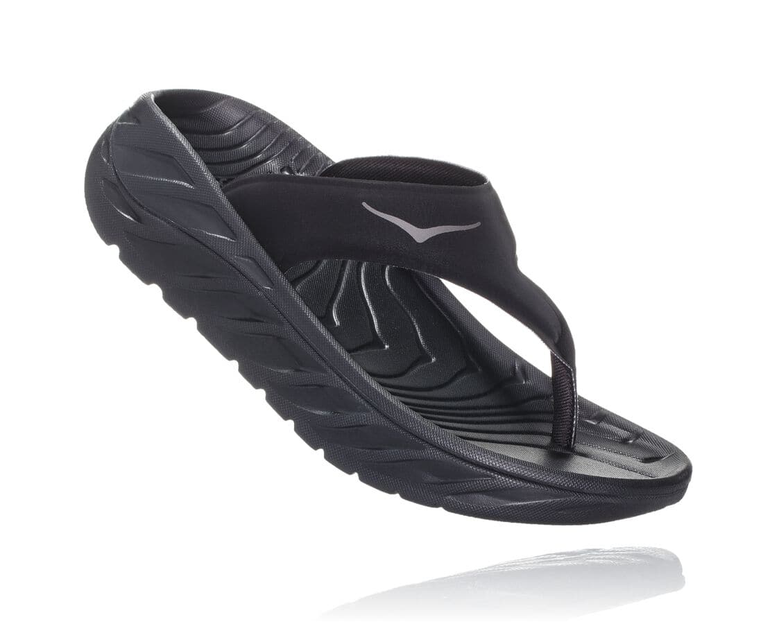 Hoka One One Ora Recovery Flip Damen Erholungssandalen Schwarz / Dunkel Grau | (DE-7162ZEKBA)